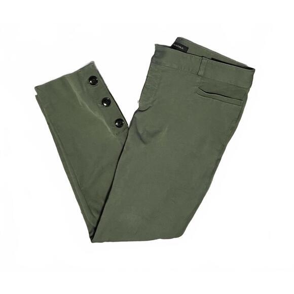 Banana Republic Pants - Banana Republic, Sloan Olive Green Women's Pants with Button Detail